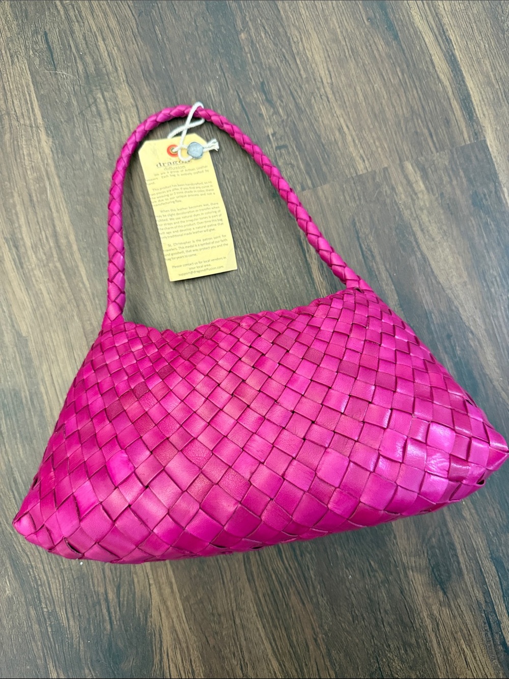 Dragon Diffusion Woven Shoulder Bag - limited color in Dragon Fruit